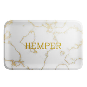 HEMPER  - Luxe Marble White/Gold Rolling Tray